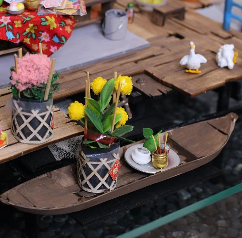 Đồ Chơi Mô Hình DIY Xóm Nhà Sàn Tết Miền Tây - Thế Giới Tí Hon NS08