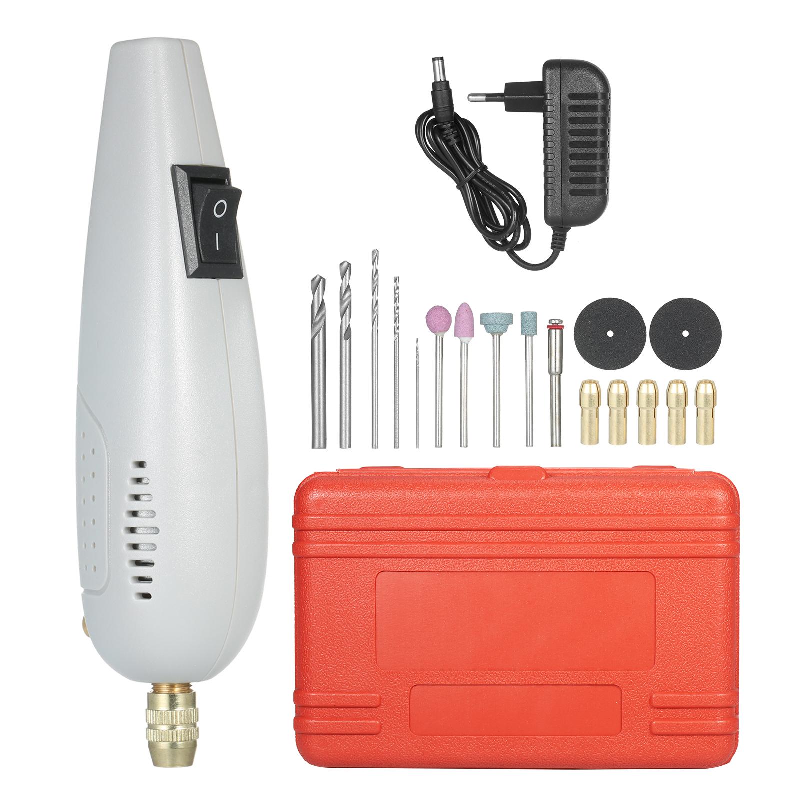 Mini Rotary Tool Corded Power Drill Portable Electric Grinder Set with Stone Grinding Bits and Grinding Discs for