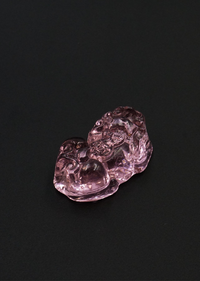 Mặt dây Tỳ Hưu đá Topaz hồng Tài Lộc - mạng Hỏa