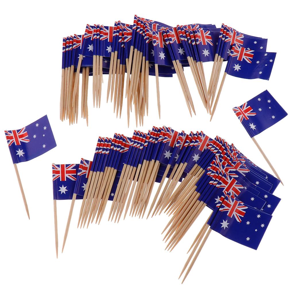 100 Pieces Decorative Flag Toothpicks Party Food Decorations