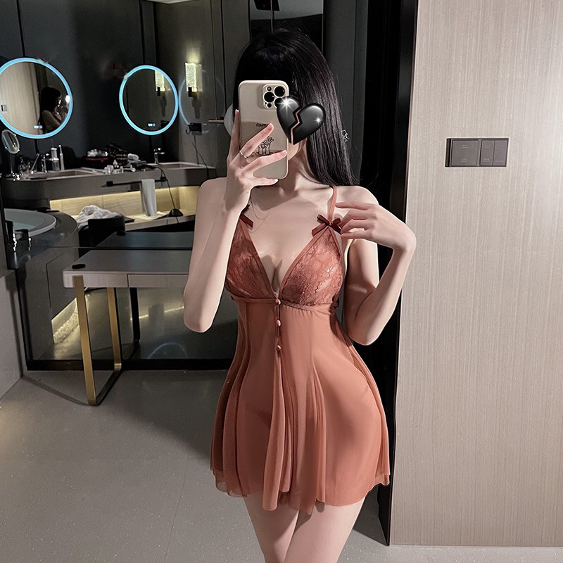 Hình ảnh Váy ngủ hai dây xuyên thấu chéo lưng sexy P24 - Đầm ngủ chéo lưng gợi cảm - Đồ ngủ sexy quyến rũ