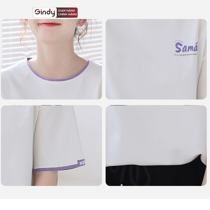 Áo thun tay lỡ form rộng nữ unisex vải 100% cotton phông basic thoáng mát local brand GINDY A006