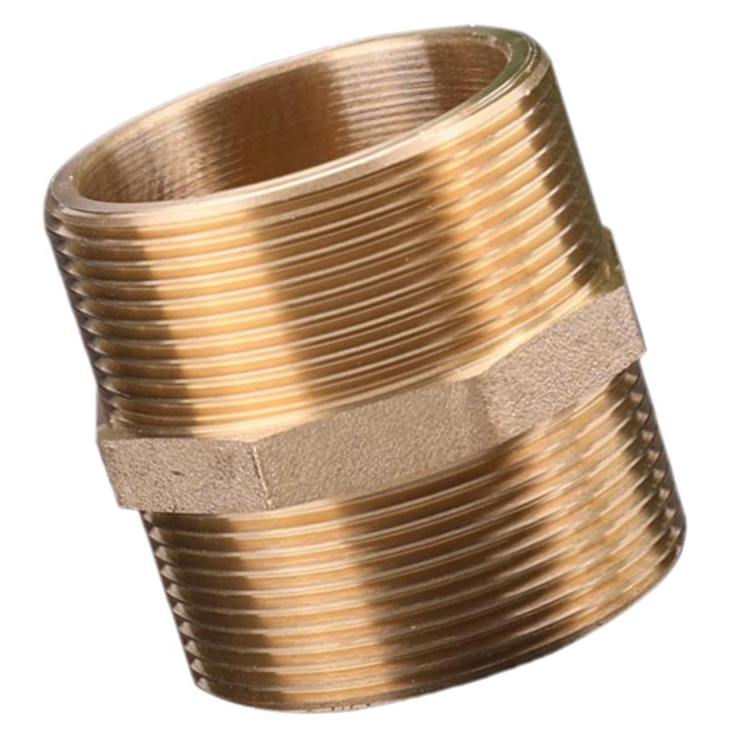 Brass Pipe Hex Nipple Fitting Adapter Male Thread Water Oil Connector DN50