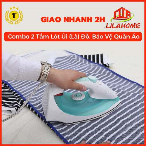 Combo 2 Tấm Lót Ủi Là Quần Áo Chịu Nhiệt, Bảo Vệ Đồ Đạc Khỏi Vết Cháy Và Bóng Size 40x60cm - Hàng Chính Hãng (Giao Màu Ngẫu Nhiên)