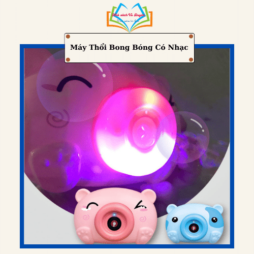 Đồ chơi máy ảnh thổi bong bóng hình chú heo cute