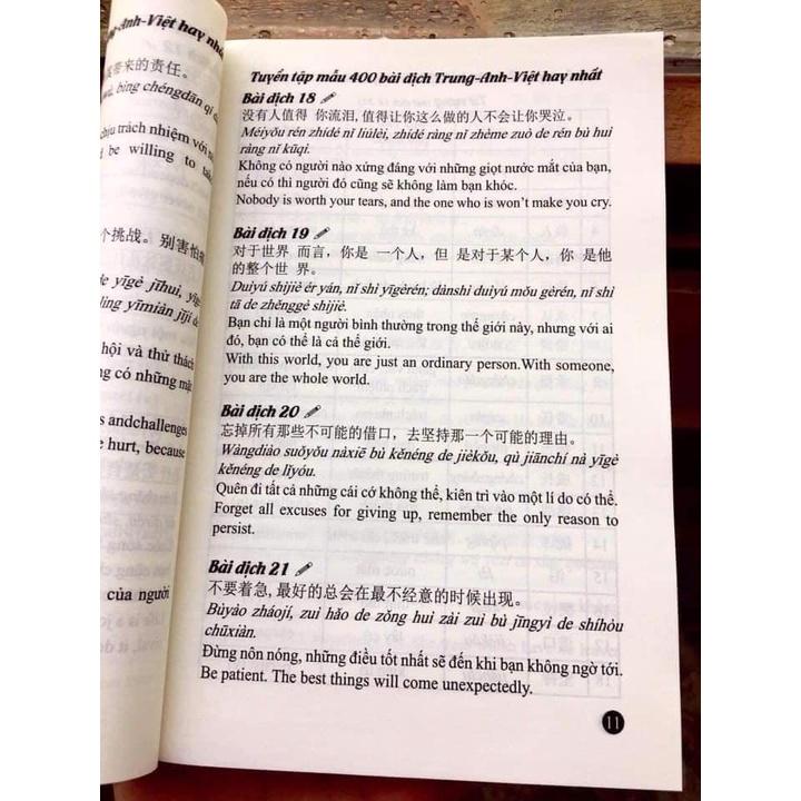 Sách-Combo: Câu chuyện chữ Hán cuộc sống hàng ngày+Tuyển tập 400 mẫu bài dịch Trung Anh Việt hay nhất