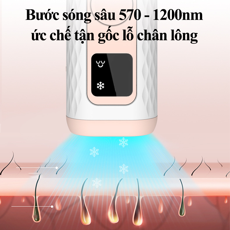 Máy Triệt Lông Mini Tẩy Lông Vĩnh Viễn Đa Năng 5 Chế Độ Trẻ Hóa Da Dùng Được Toàn Thân Máy Wax Lông Cao Cấp Vô Hạn Xung Giúp Thu Nhỏ Lỗ Chân Lông Cảm Biến Ánh Sáng Tự Động Hiệu Quả Sau 8 Tuần Sử Dụng Tặng Gel Lạnh - ML050