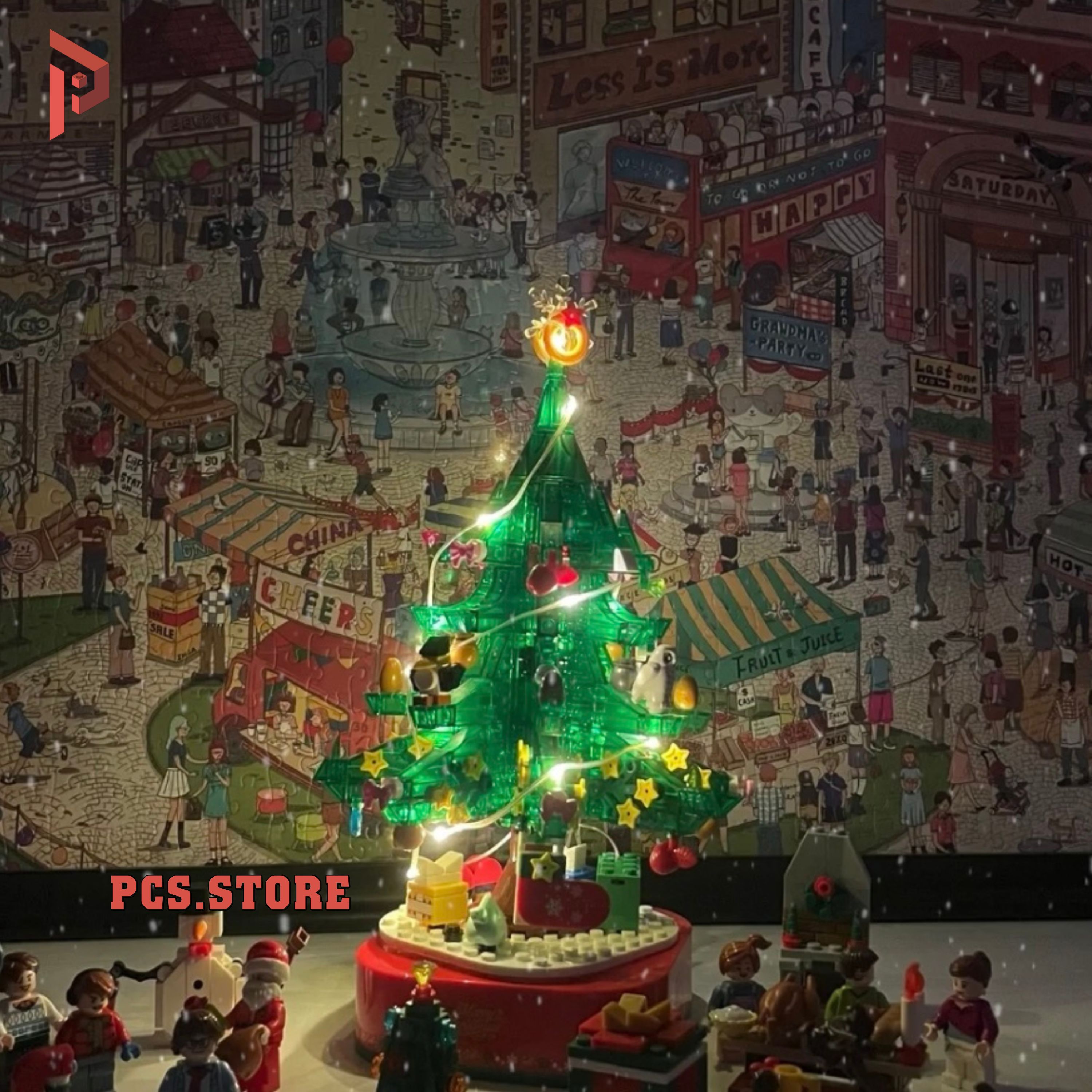 Đồ Chơi Lắp Ráp Mô Hình Hộp Nhạc Cây Thông Noel Xanh - PCS STORE
