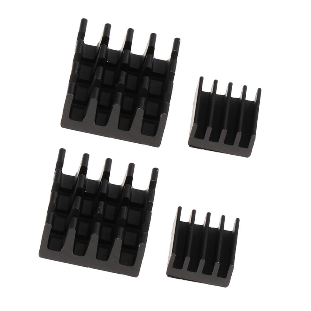 4Pack Black Adhesive Aluminum Heatsink Cooler Cooling for Raspberry Pi