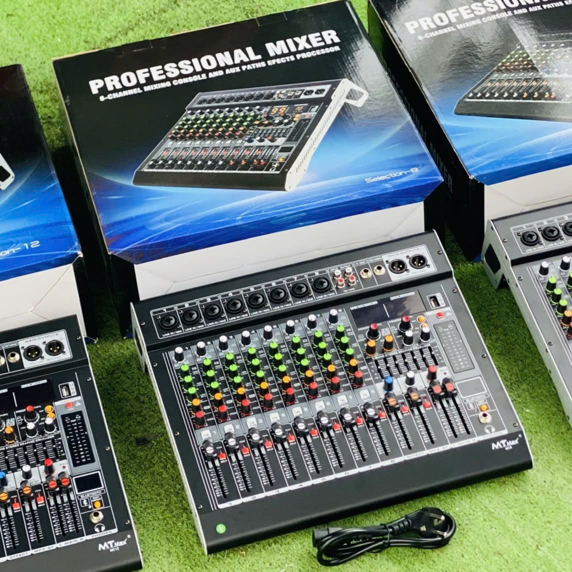 [tặng dây hoa sen] Mixer MC8 8 Kênh Chuyên Dụng nâng cấp âm thanh loa kéo, amply cũ Tích hợp Equalizer 99 hiệu ứng vang hàng nhập khẩu