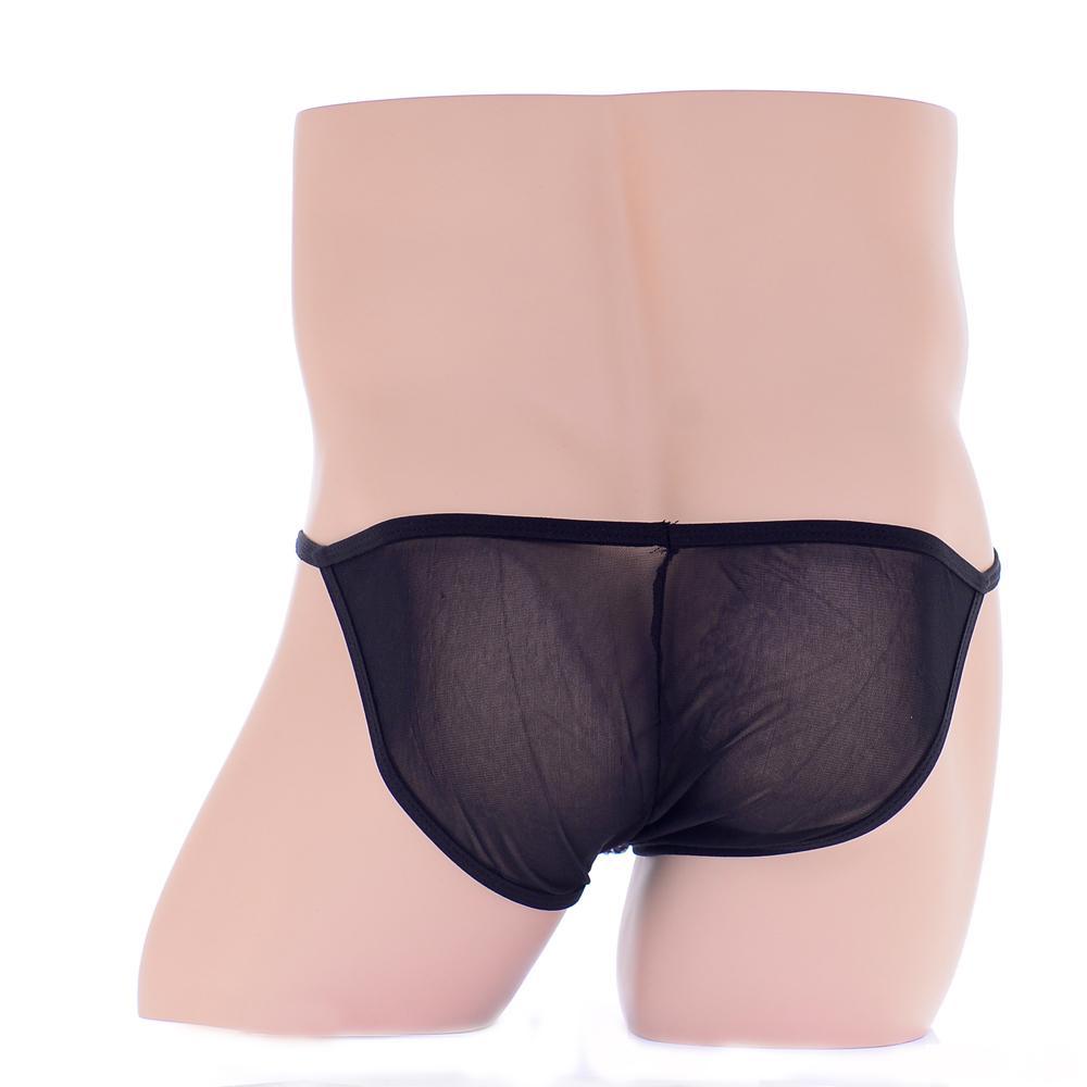 Piece of 2 Sexy Men Underwear See-through Shorts Bottoms Lingerie G-Strings Black