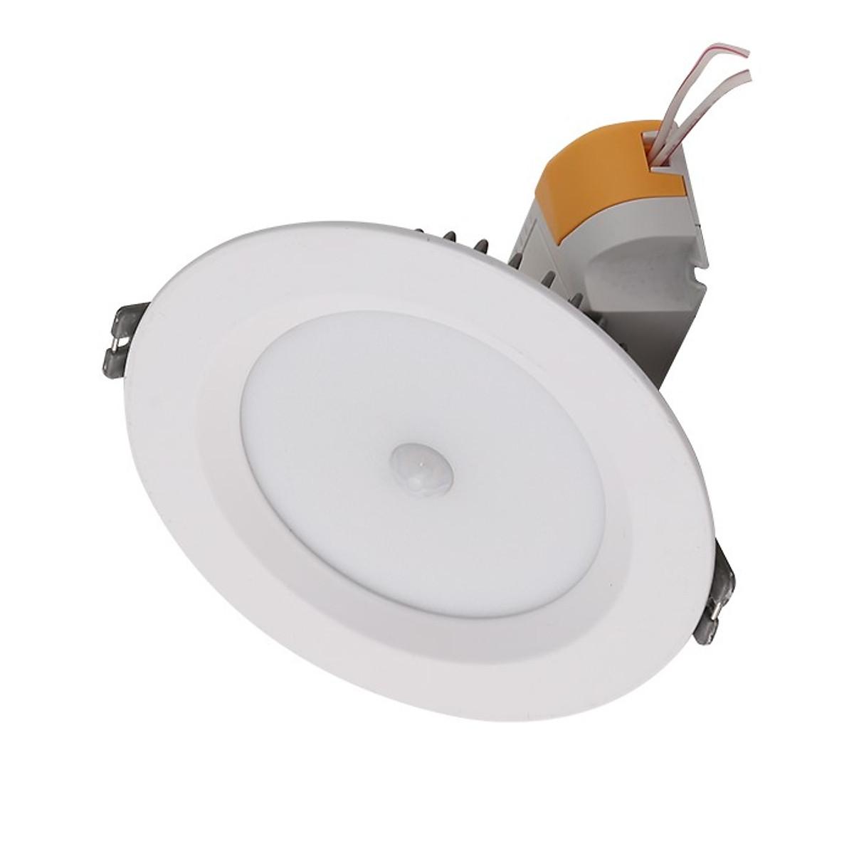 Đèn LED âm trần cảm biến Rạng Đông 7W, vỏ nhôm đúc, khoét lỗ 90mm