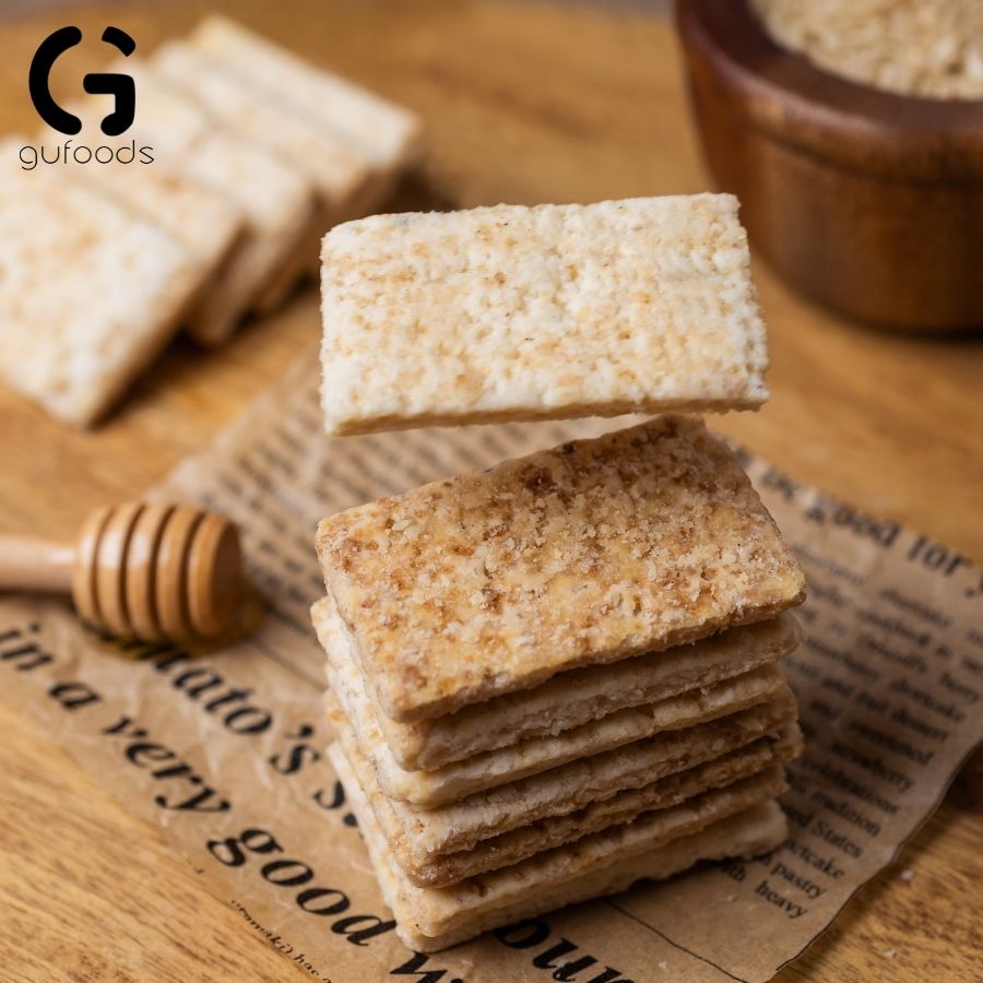 Bánh gạo lứt mầm GUfoods - Giàu GABA tự nhiên, Hỗ trợ ăn kiêng, Thực dưỡng, Thuần chay