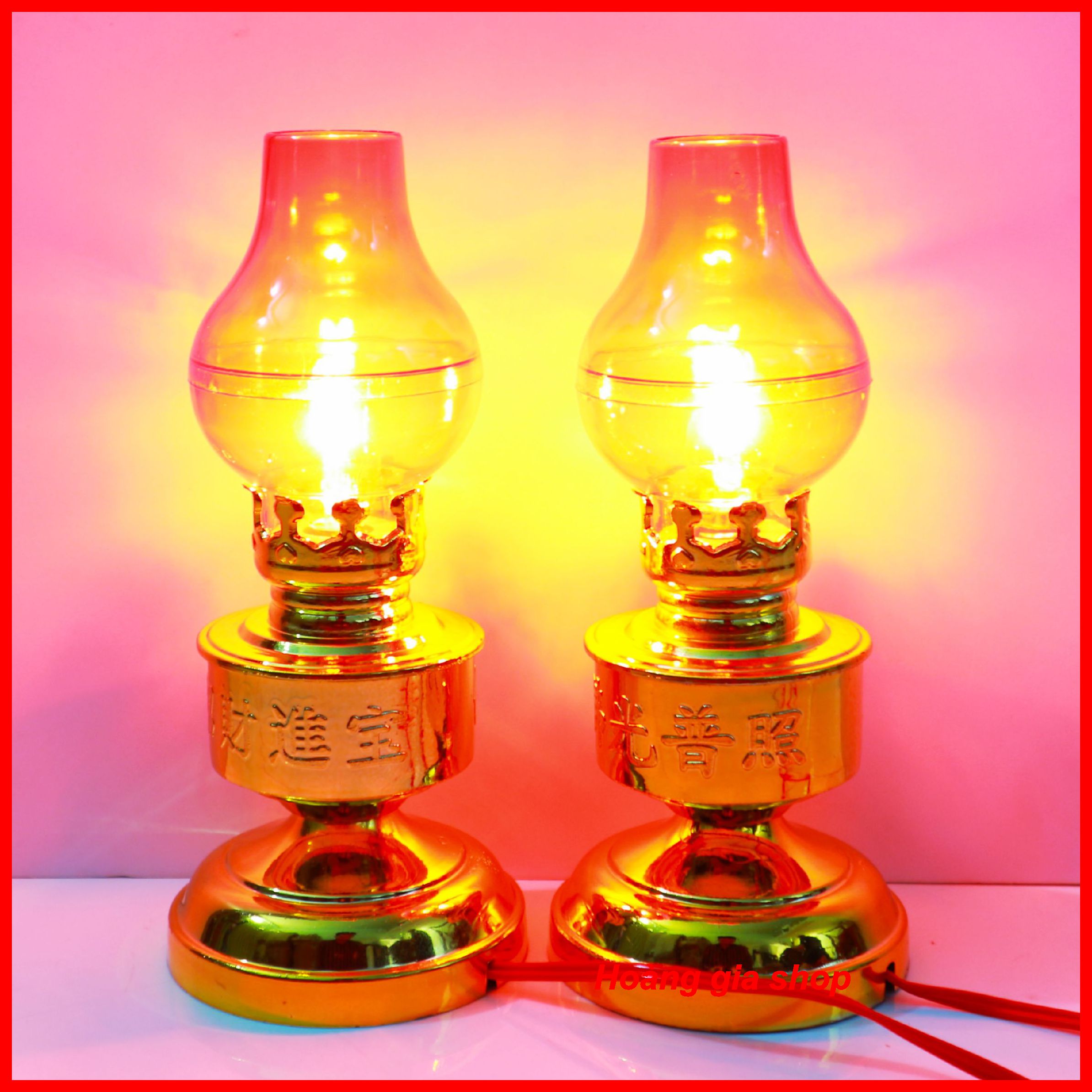 Bộ 2 Đèn thờ cúng kiểu đèn dầu rất đẹp - ( đèn thờ cúng )