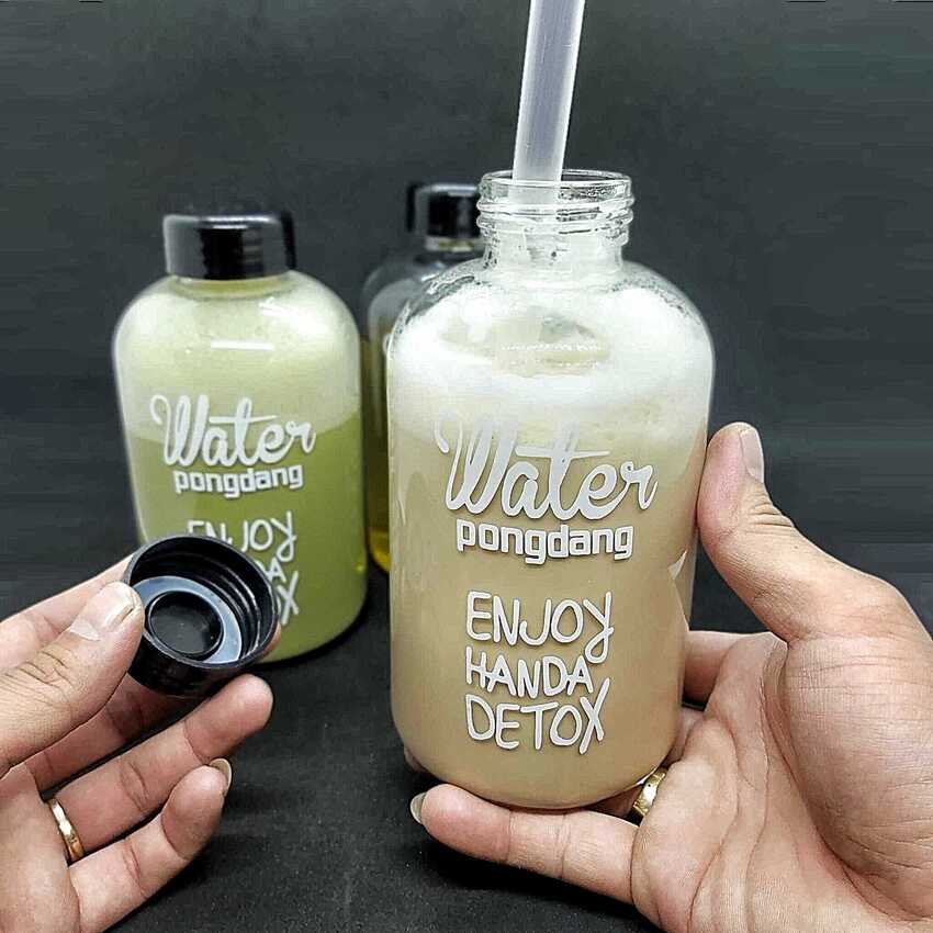 Combo 2 Chai Thủy Tinh đựng nước DETOX 600ML - Nắp nhựa có giăng cao su