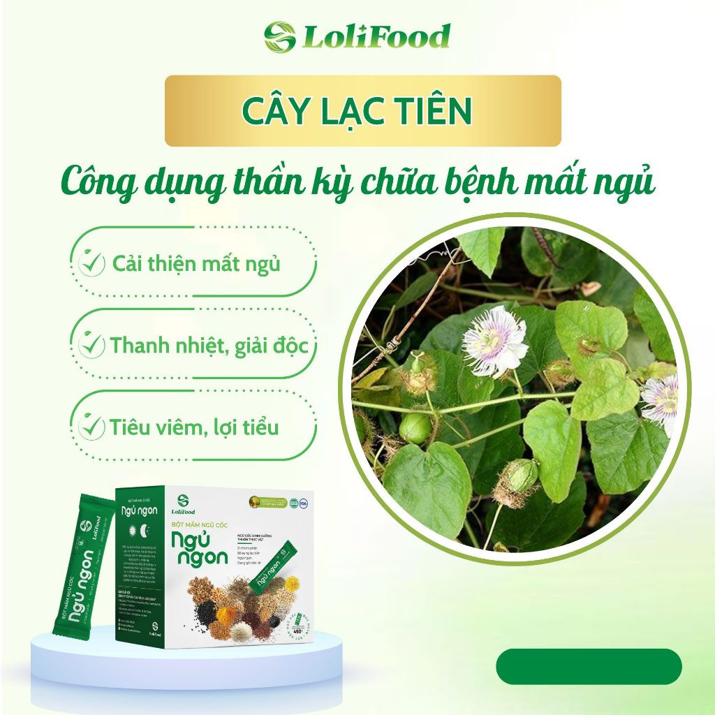 Bột Mầm Ngũ Cốc Ngủ Ngon Lolifood 450g (25 gói x 18g) - Giúp Ngủ Ngon Hơn