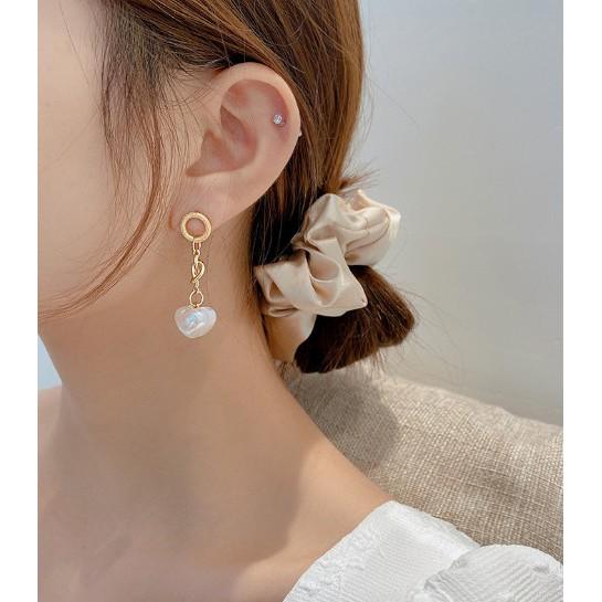 Hoa Tai Nữ Dáng Dài, Họa Tiết Trái Tim Trắng, BT04