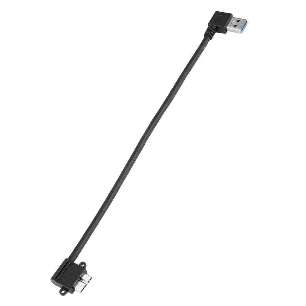 Micro USB 3.0 Cable, Right Angle USB 3.0 Type A to Micro B Cable for Galaxy S5, Note 3, Camera, Hard Drive And More 25cm Black