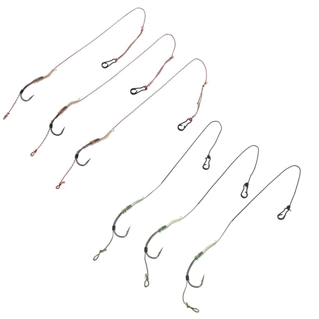 3pcs Hair Rig Carp Fishing Rig Braided Line 6.6lb-22lb Carp Rig Hook Tackle