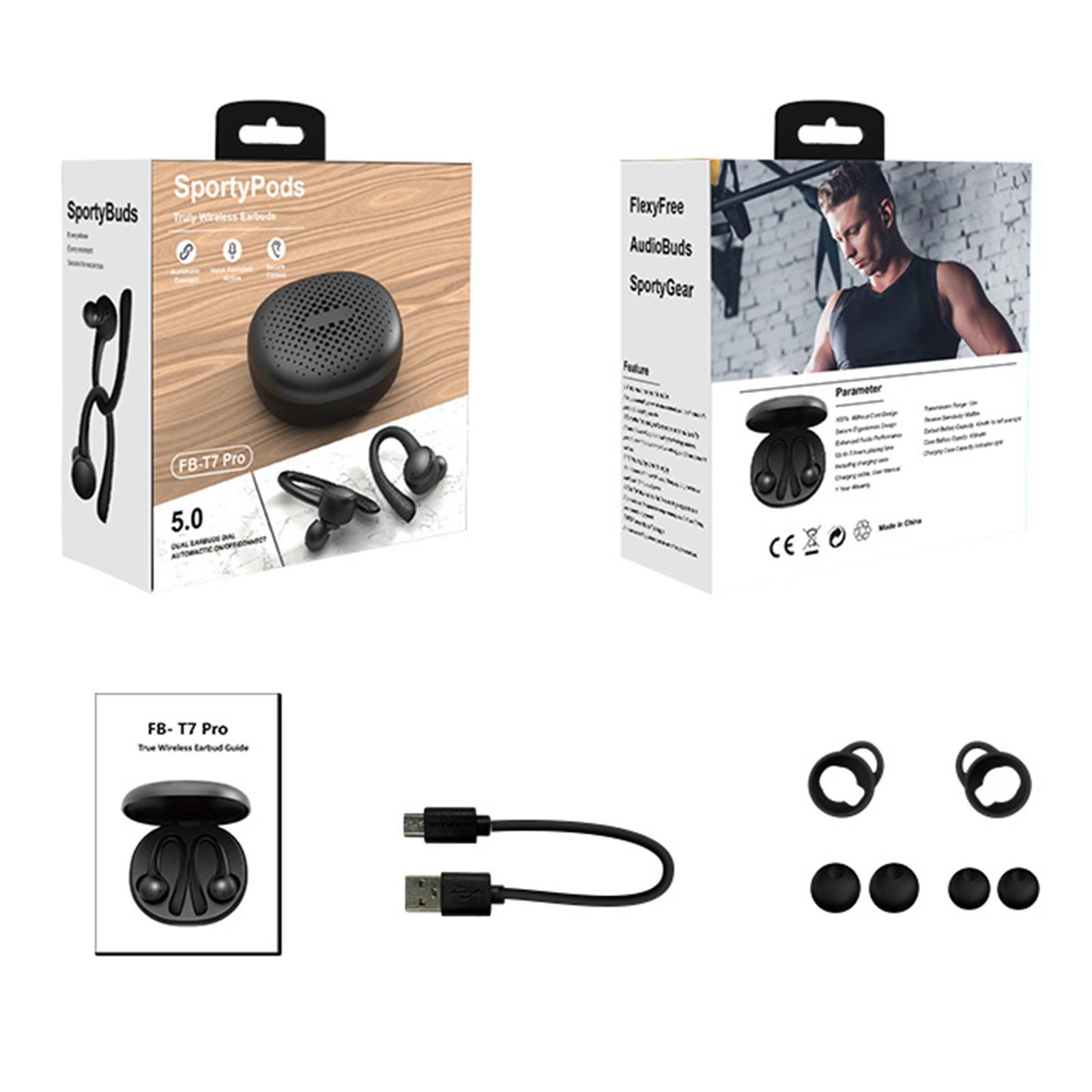 Ture Wireless Bluetooth 5.0  Earbuds Ear Hook Headset with Mic Handsfree -