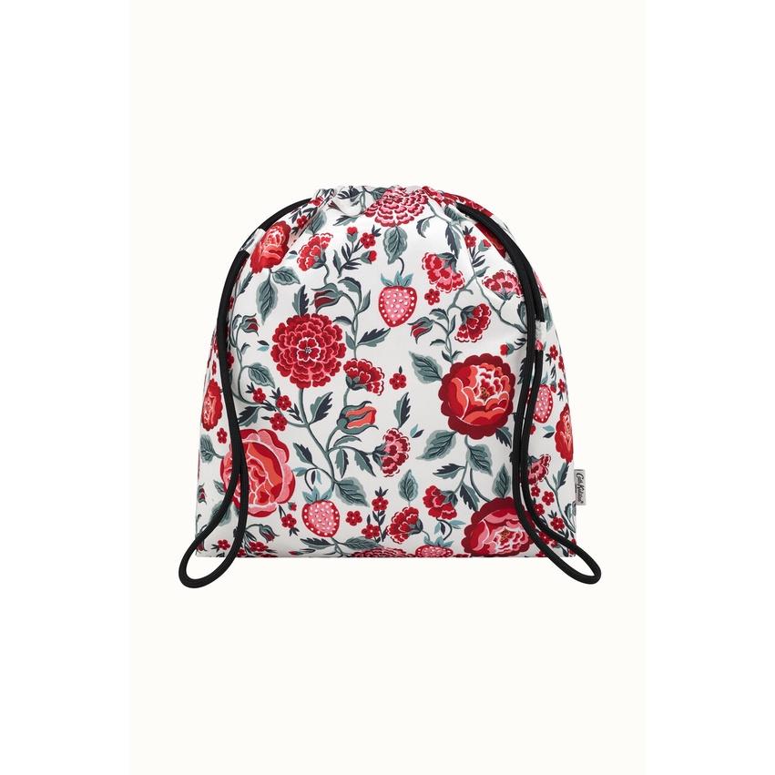 Cath Kidston - Túi dây rút/Recycled Satin Drawstring Pouch - Strawberry Garden - Cream/Pink -1042320