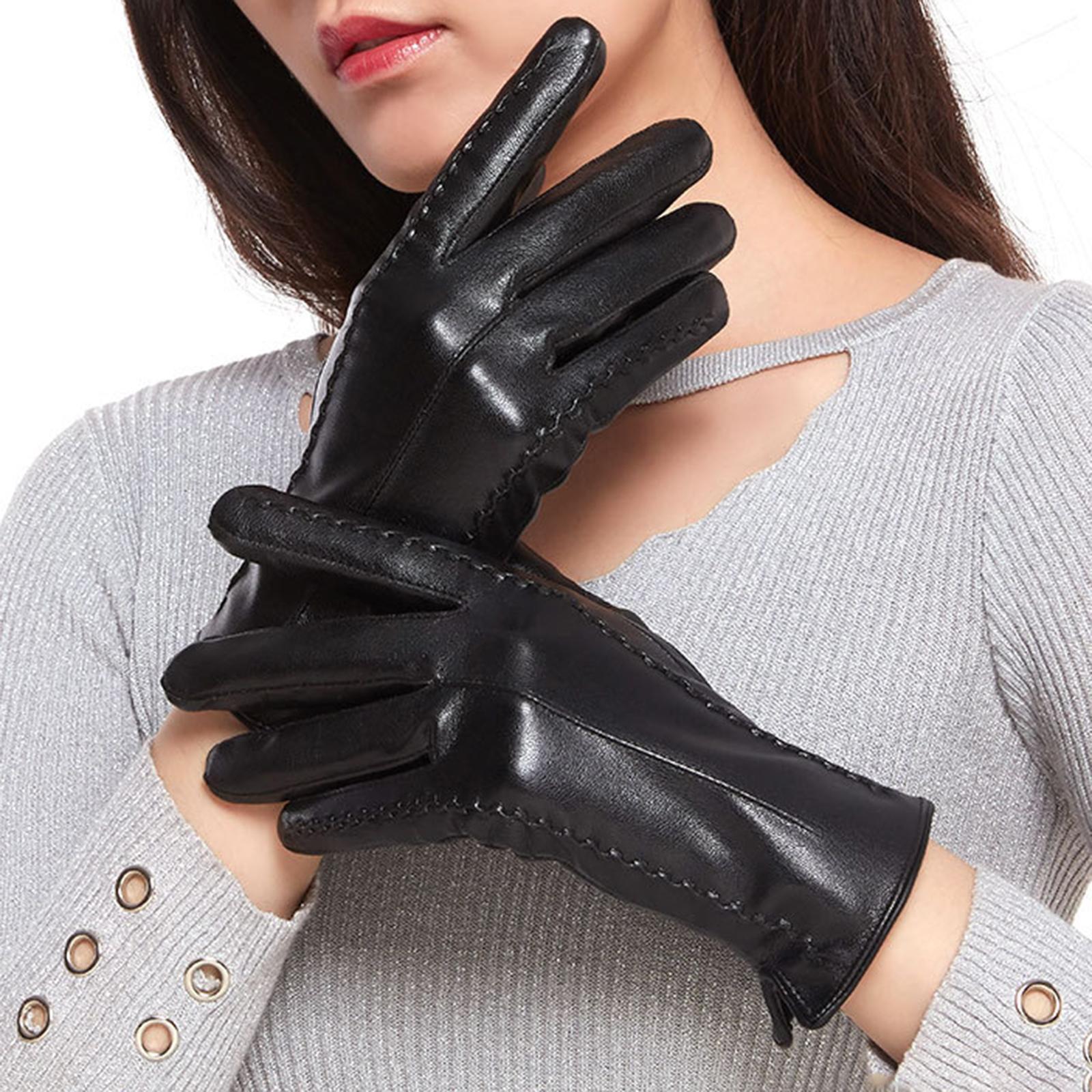 Women Winter Warm Gloves Soft Lined Anti Slip Mittens for Running Cycling Skiing Riding