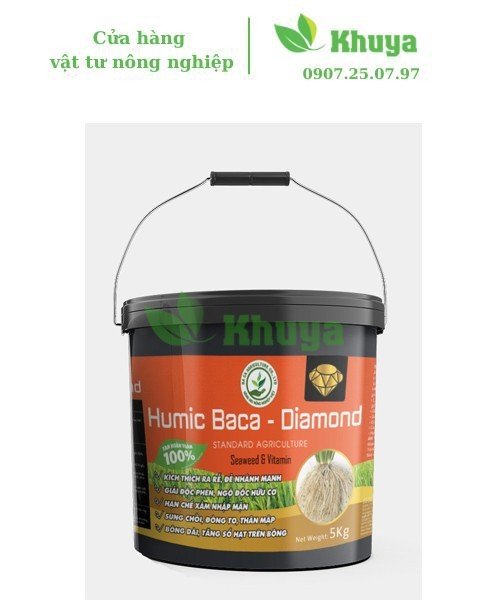 Phân bón lá Sinh học Humic Baca Diamond Cam 5 kg Ra rễ - Mập thân - Bông dài