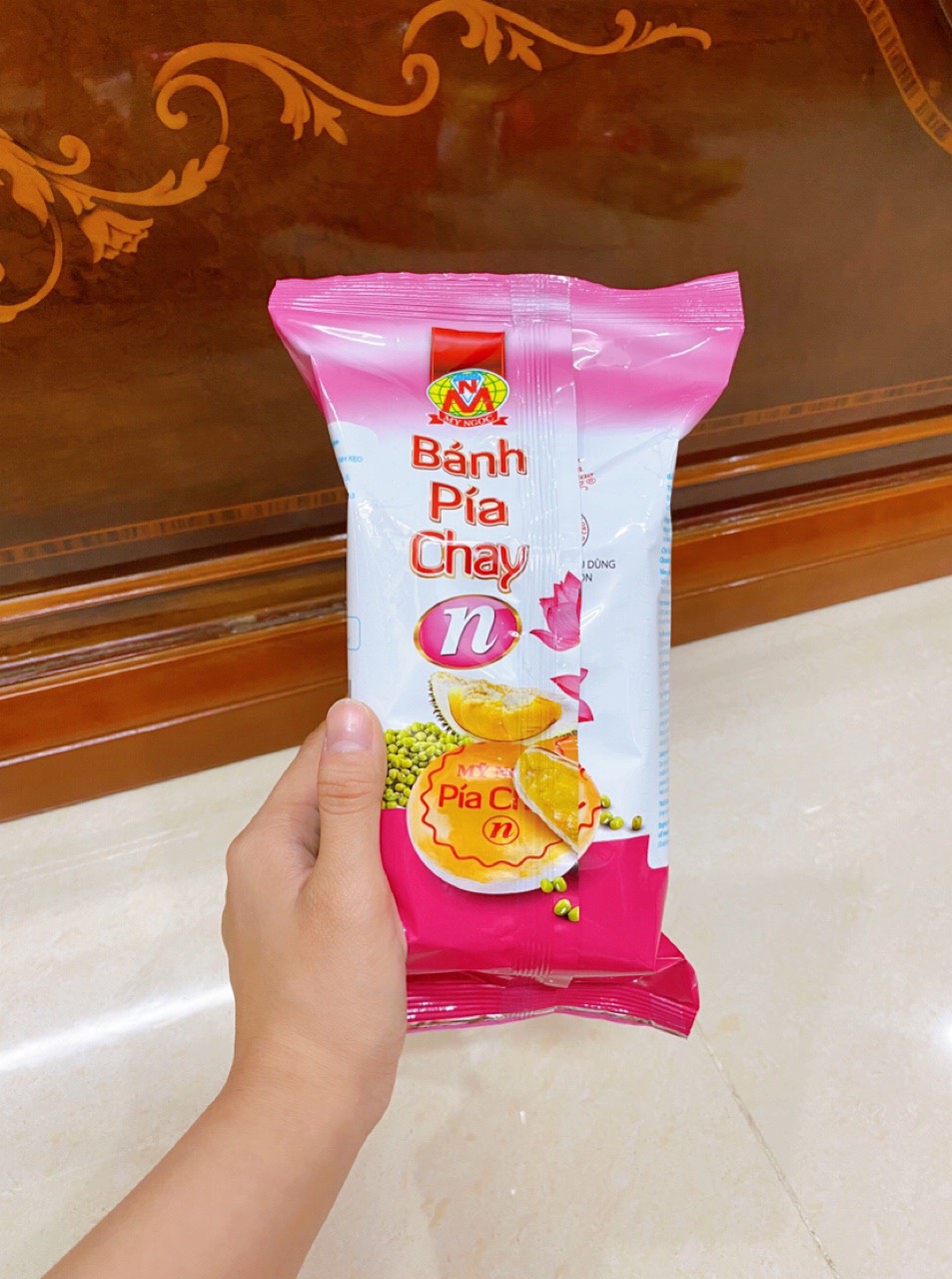 MỸ NGỌC _ Bánh PÍA chay N đậu xanh SẦU RIÊNG tươi [ KHÔNG CÓ trứng muối ] 310g