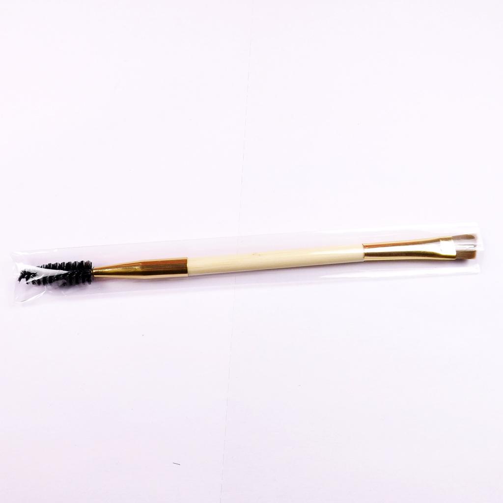 2x BAMBOO Angled Double End Eyebrow Eyelash Brush Mascara Wand Makeup Comb