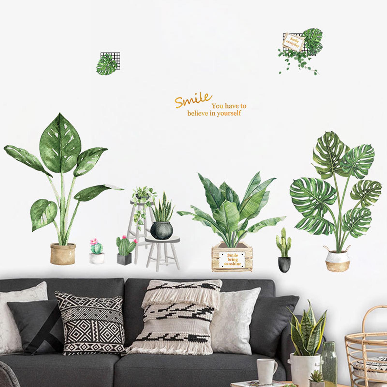 Decal Dán Tường Có Thể Tháo Rời Vinyl Tường Nghệ Thuật Trang Trí Cho Nhà Chủ Đề Chậu Cây cảnh