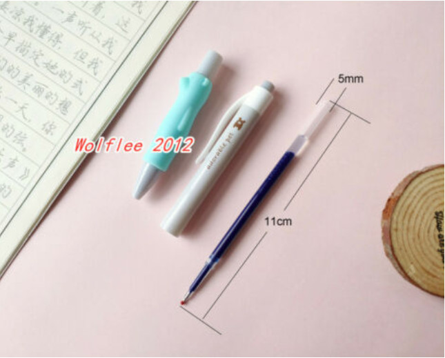 Bút nước M&amp;G ngòi 0.5mm mực xanh chỗ tay cầm có hình Gấu-AGPH9602B-1 cây