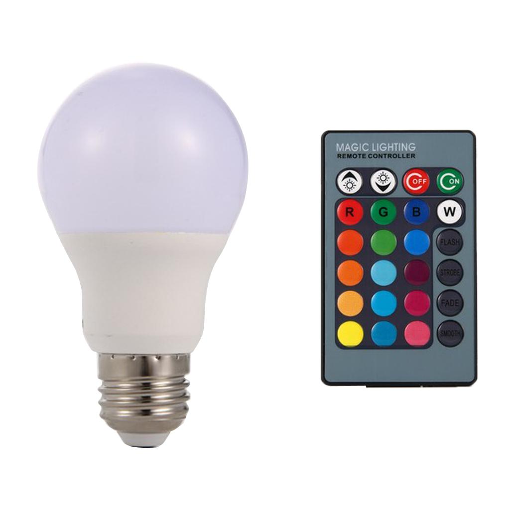 5W E27 Colors Changing RGB LED Light Bulb with IR Remote Control Home Party Decor #1