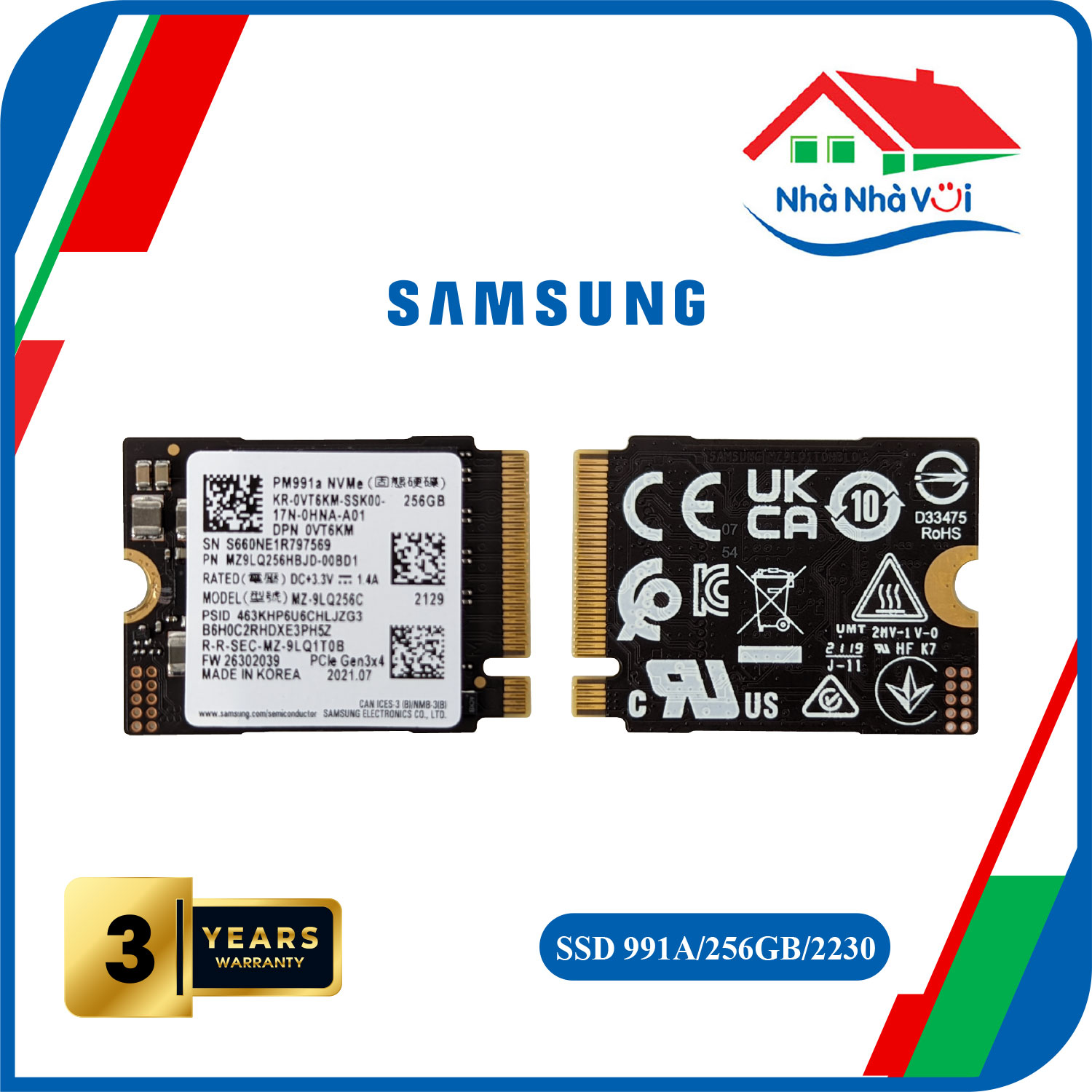 Ổ Cứng SSD Samsung PM991a M.2 2230 PCIe NVMe Gen 3×4 - Hàng Nhập Khẩu