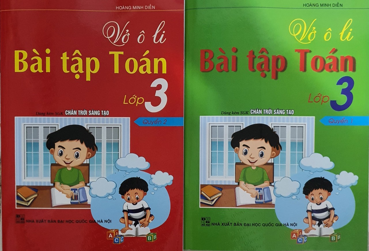 Sách - Combo Vở ô Li Bài Tập Toán Lớp 3 Quyển 1+ Quyển 2 (Dùng Kèm SGK Chân Trời Sáng Tạo)