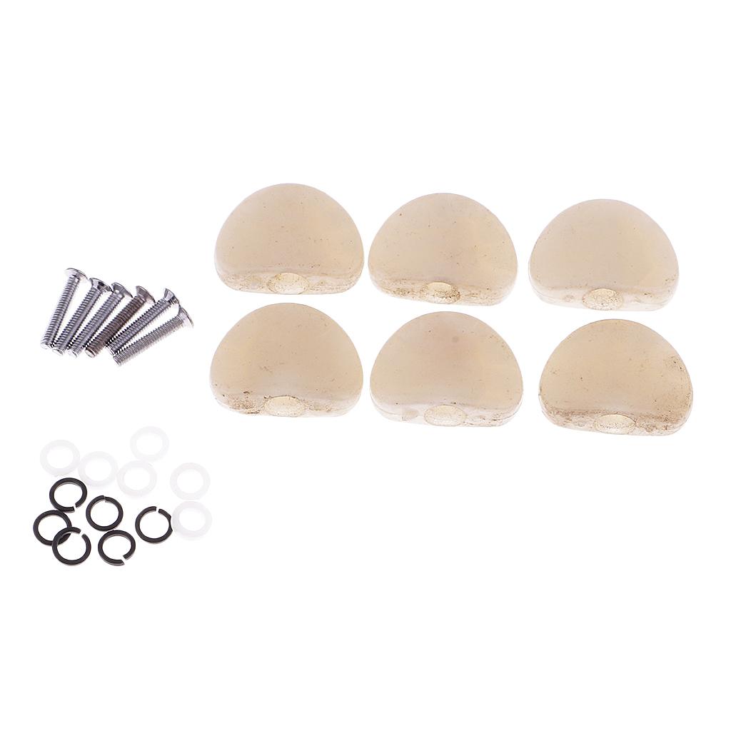 Sunnimix 6 Miếng Bắt Sóng Máy Đầu Núm Nắp Đặt Cho Âm/Đàn Guitar Điện Phụ Kiện Ngọc Trai-Trắng