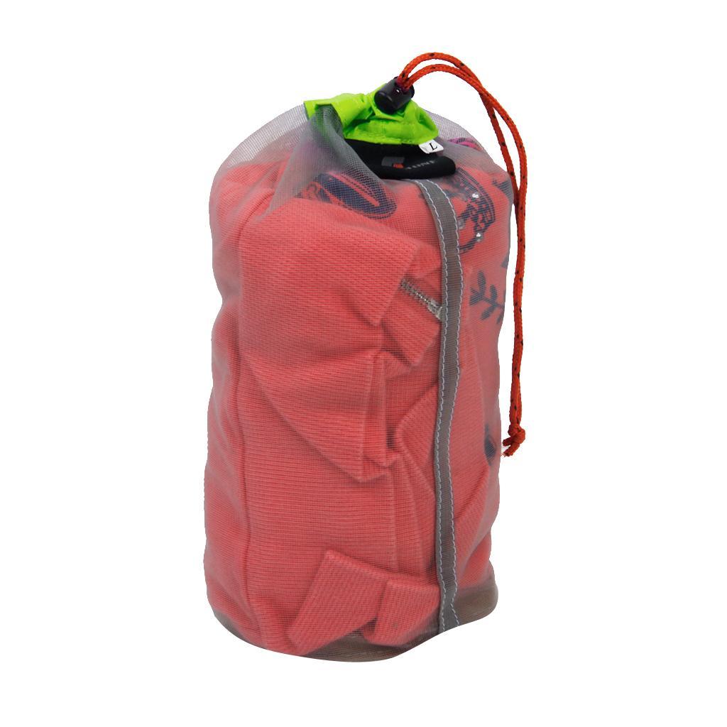 2 Pieces Ultra Lightweight Mesh Stuff Sack Storage Bag Clothes Shoes Organizer Pouch