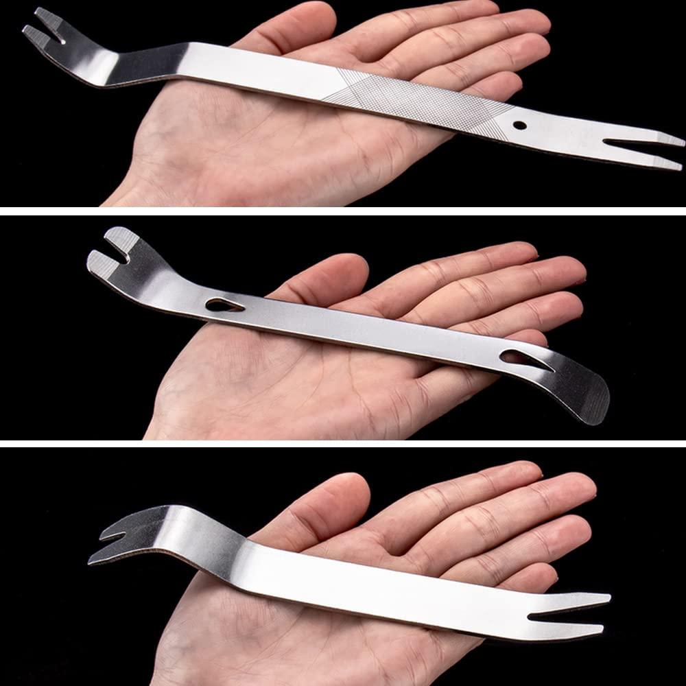 6PCS Thép không gỉ Công cụ triệt tiêu xe cho bộ điều khiển xe hơi ô tô xe hơi, bộ dụng cụ xóa mạnh, nhiệm vụ nặng nề