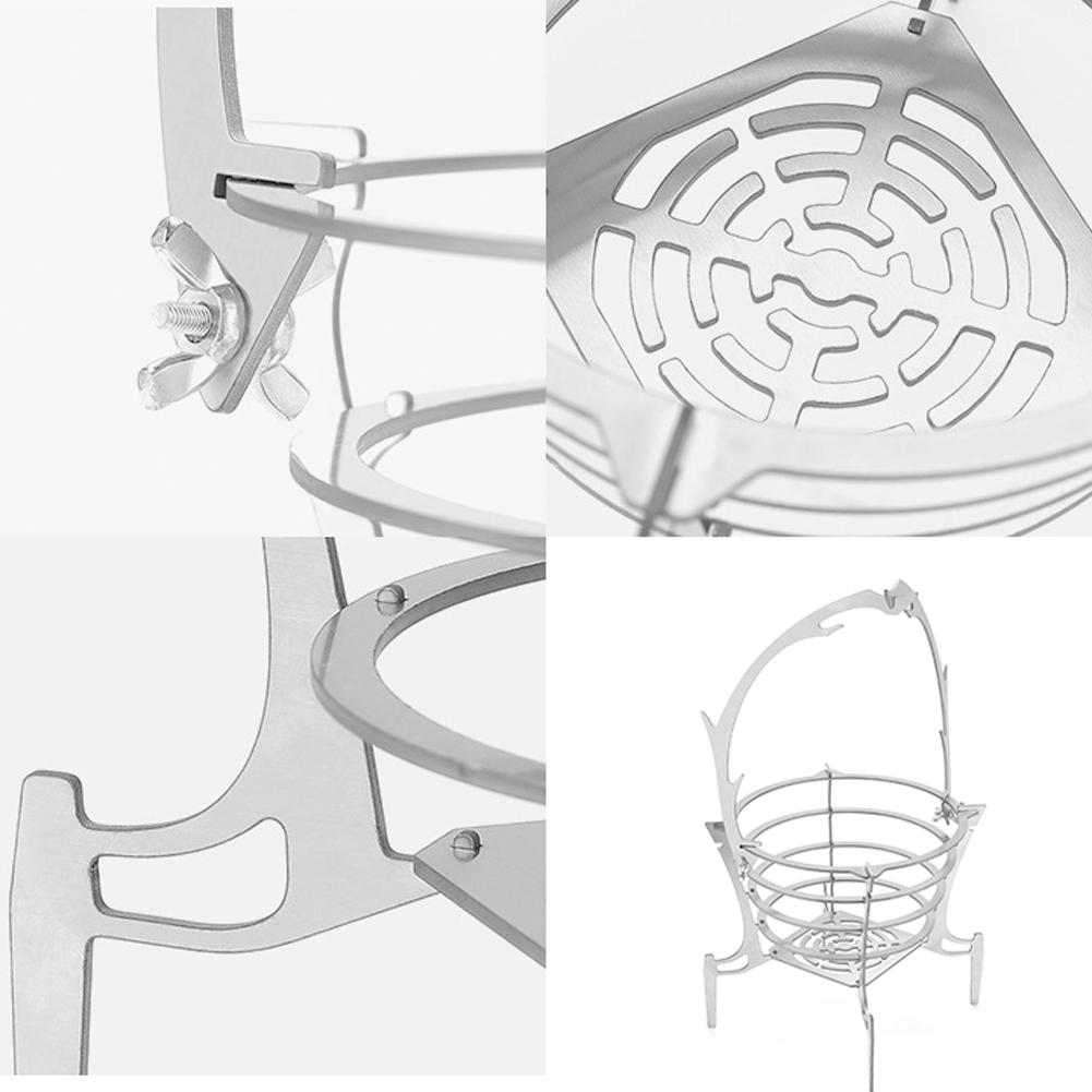 Đế đỡ than bằng thép không gỉ dùng đốt lửa trại để cắm trại BBQ