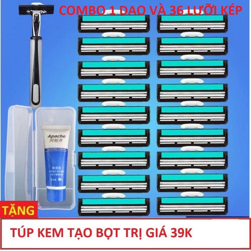 Bộ dao cạo râu 36 đầu lưỡi TẶNG kem cạo râu