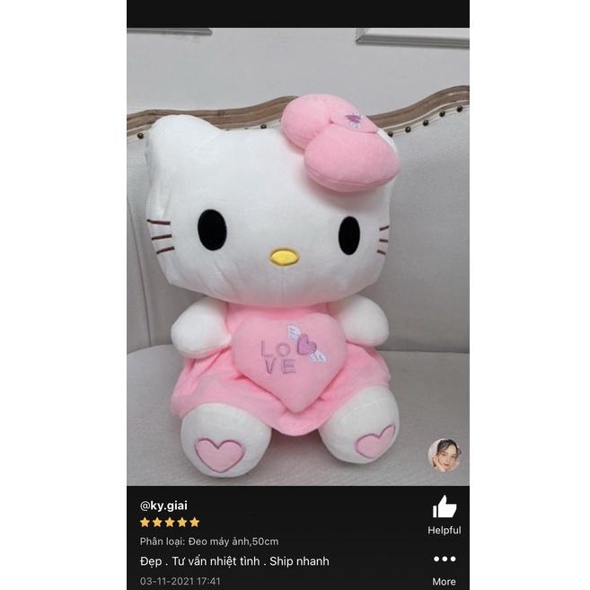 Gấu bông mèo Hello Kitty váy hồng kích thước 30-40-55cm