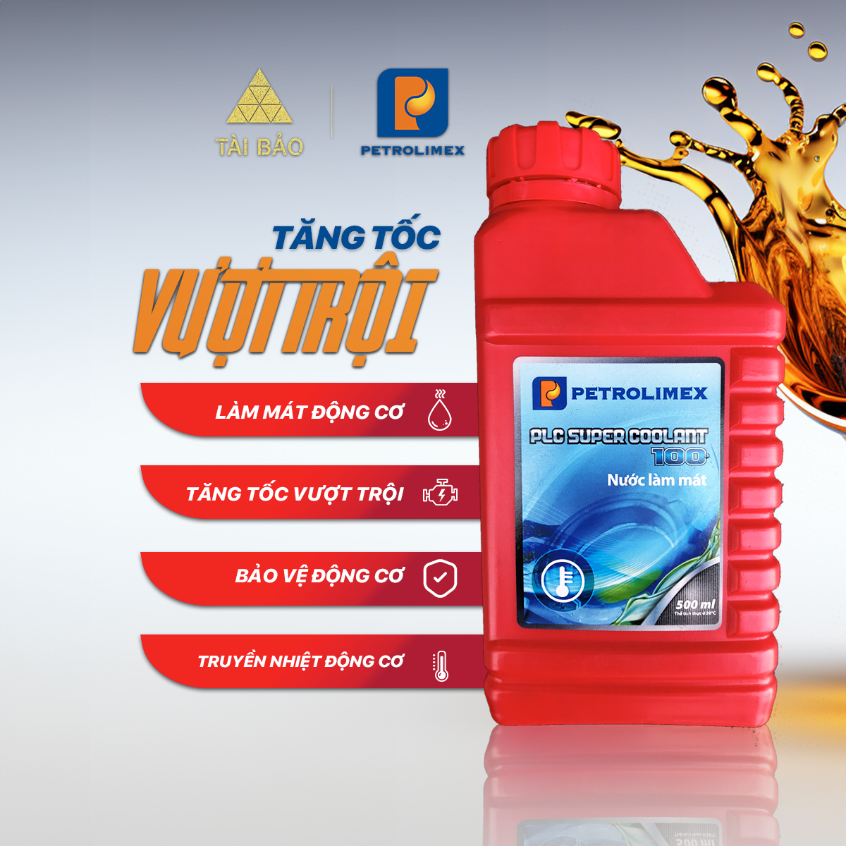 Nước làm mát Petrolimex PLC Super Coolant 100 - bình 500ml chính hãng
