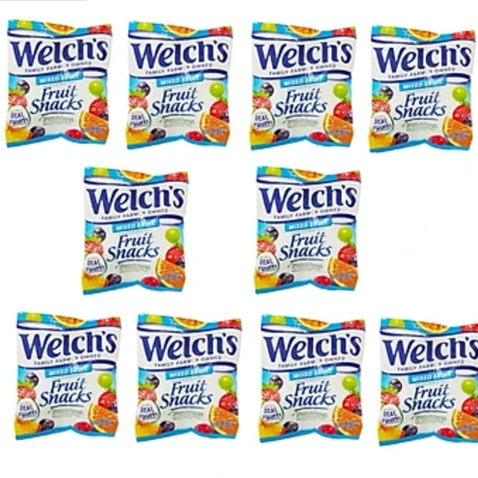 Combo 10 Gói Kẹo dẻo trái cây hỗn hợp - Welch's Mixed Fruit Snack (22,7g/gói)