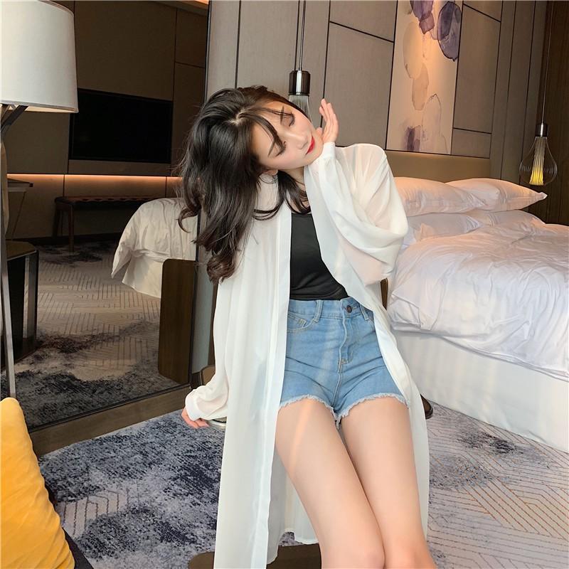ÁO CARDIGAN CHẤT VOAN MỎNG DÁNG DÀI SIÊU XINH