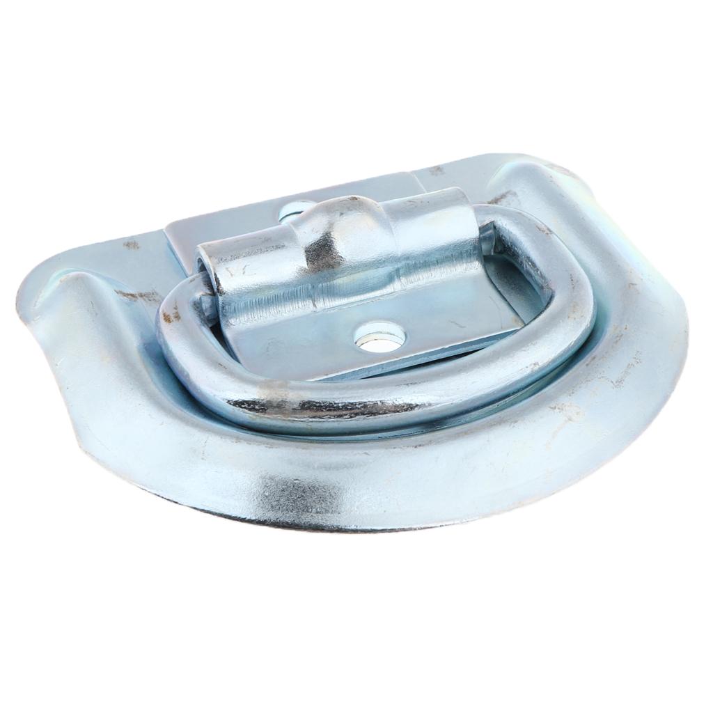 2x Trailers Auto D-Ring Tie Down Heavy Duty for Car Truck Parts Silver