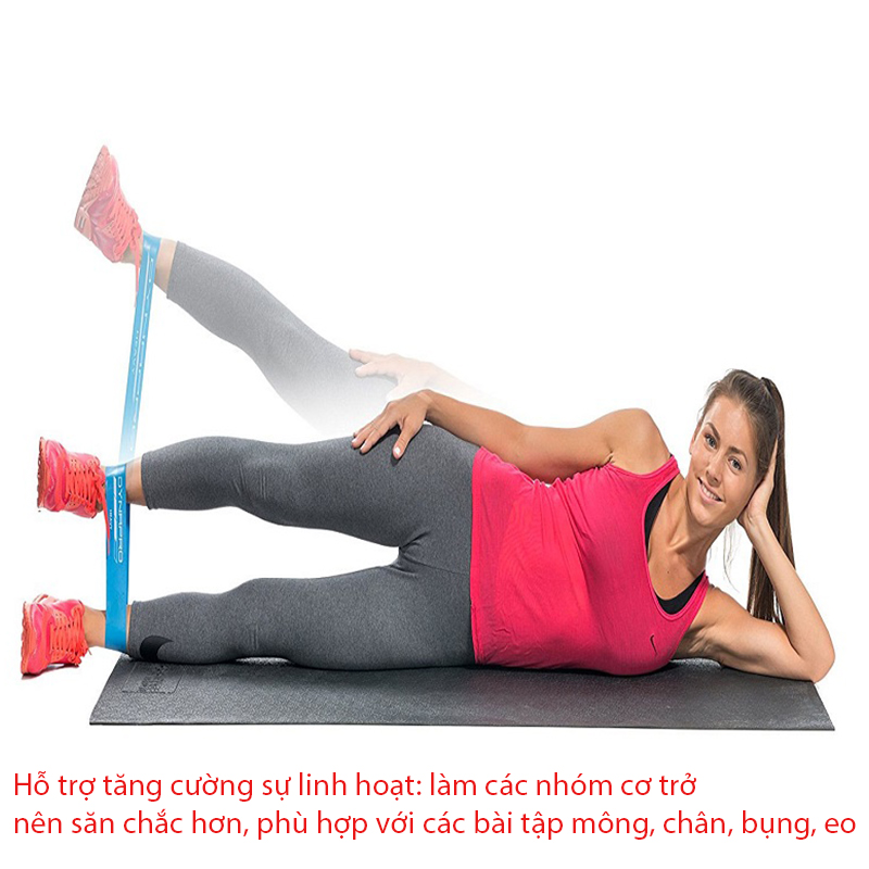 Bộ 5 Dây Đàn Hồi Tập Yoga Mini Band Cao Cấp, Tập Mông, Tay, Chân, Bụng - Tặng Túi Đựng Và Hướng Dẫn Sử Dụng