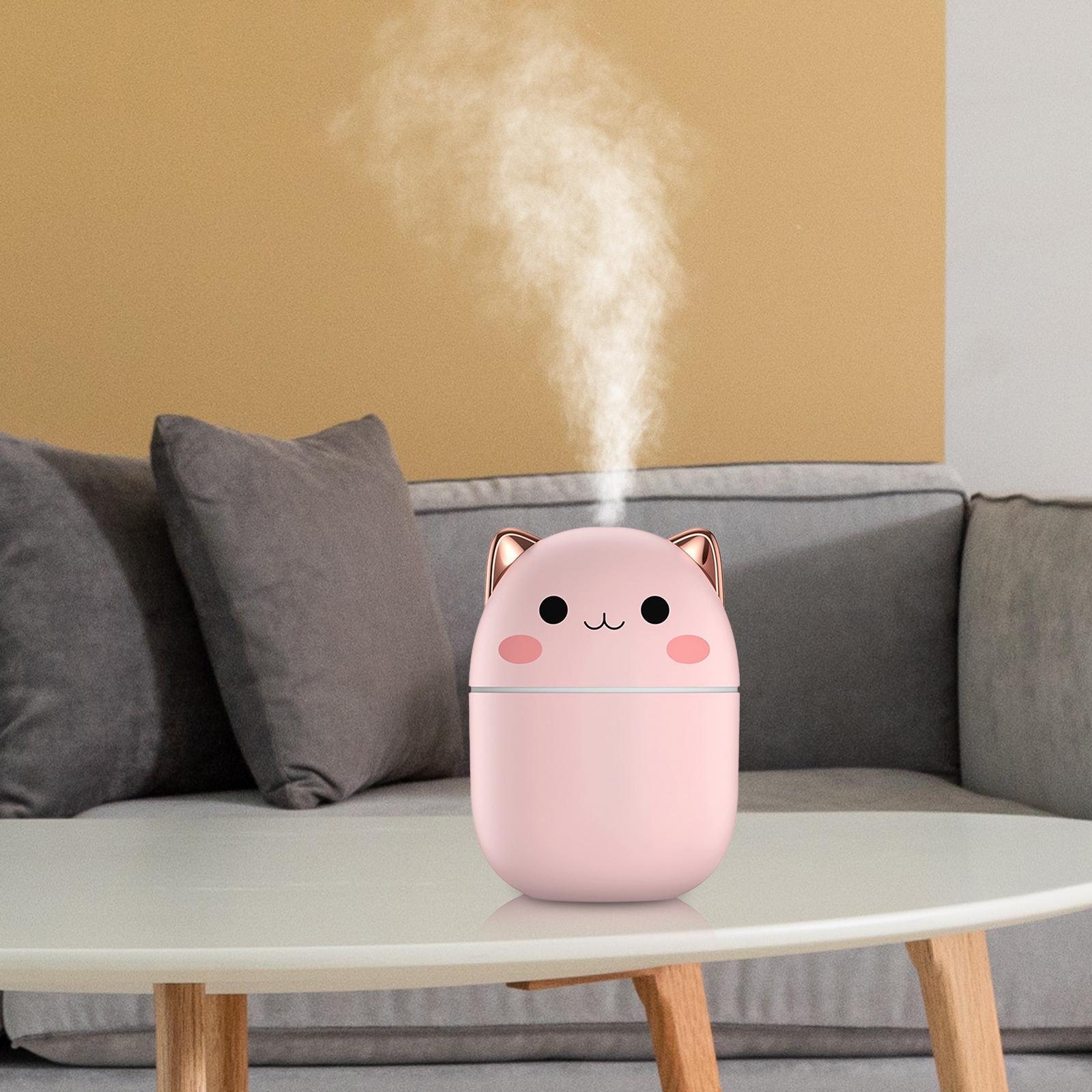Car Humidifiers, 250ml Small Air Humidifier, Portable Mini Humidifiers for Bedroom, USB Cool Mist Sprayer with Night Light for Home,Office, Plants