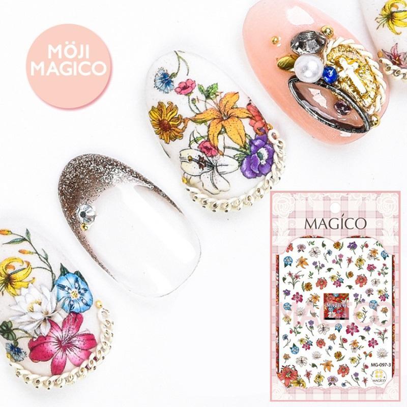 Sticker 3D MAGICO Cao Cấp | Họa Tiết Hoa Và Chữ Kiểu | Hình Dán Móng Tay