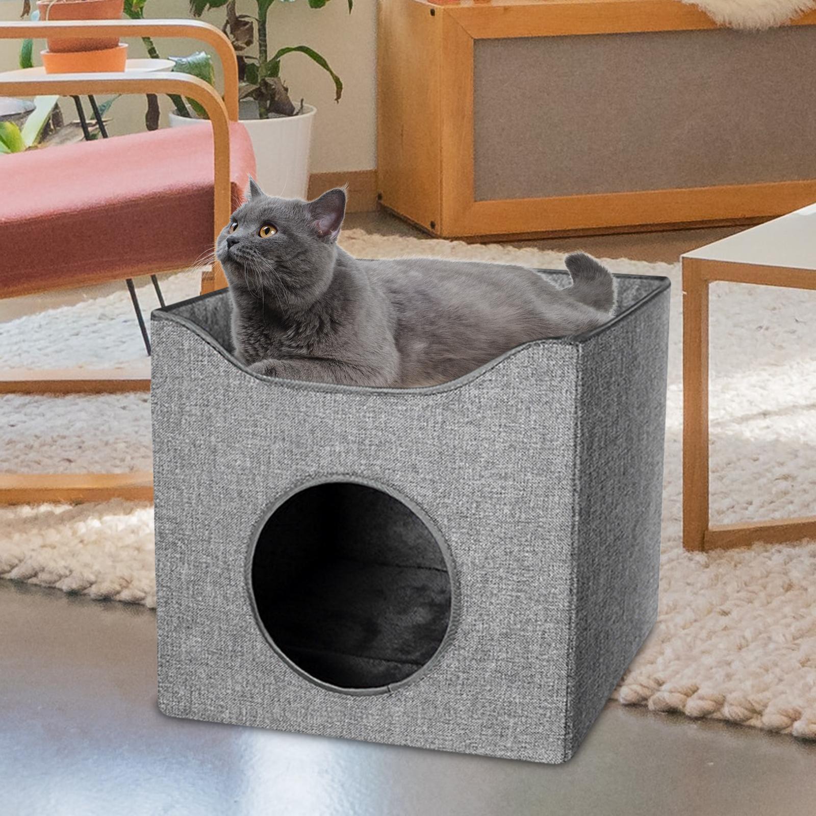 Pet Cat Bed Nest Small Dog House Sleeping Bed Winter Cave for Indoor Outdoor