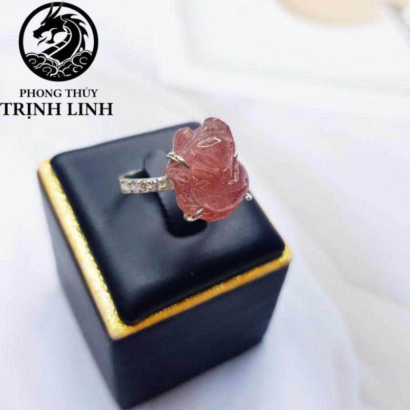 NHẪN HỒ LY DÂU TÂY HỒNG SIZE MINI