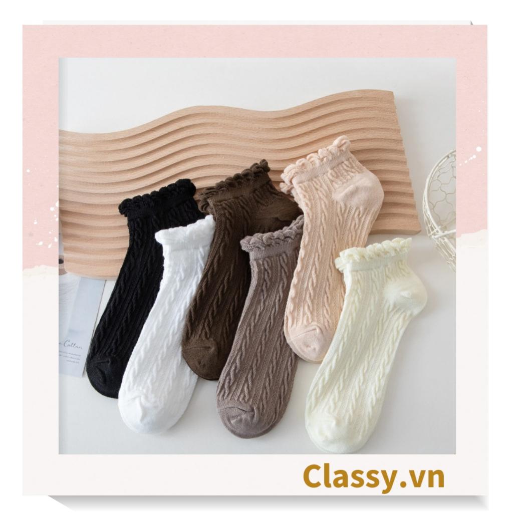 Classy Tất sọc gân, bo chun ở cổ, siêu êm, siêu giữ ấm G1432